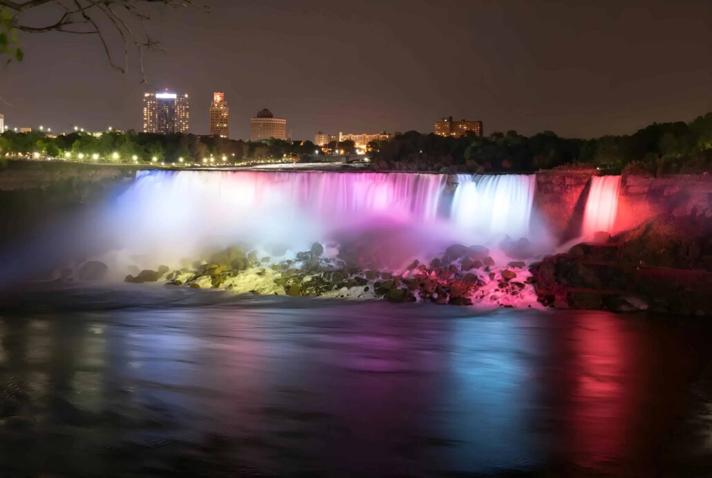 Niagara Falls Illumination in the Night